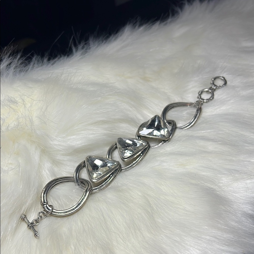 Silver Bracelet with Crystal Accents